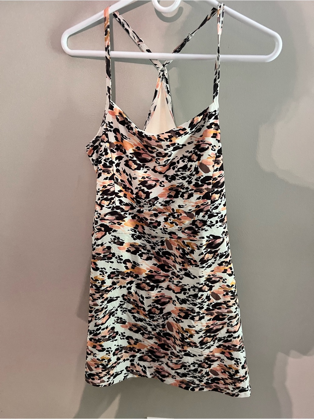 CALIA by Carrie Underwood Cream, Black & Peach Animal Print Slip Dress